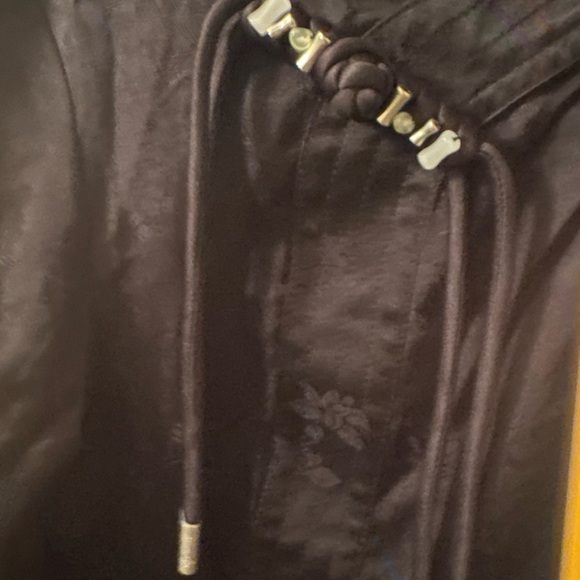 MUKZIN Linglong "Joyful Phoenix"  Chinese-Style Jacquard High-Slit  dress sz m - Picture 7 of 12